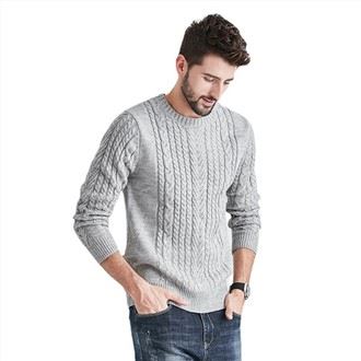 سترة طويلة الأكمام للرجال من Twist Knit